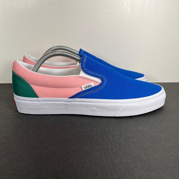 NEW Vans Classic Slip On Retro Court Multi Color Skate Sneakers - Picture 1 of 8